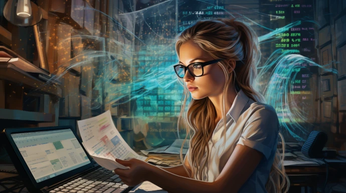 lady working